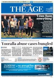 The Age (Australia) Newspaper Front Page for 24 November 2014