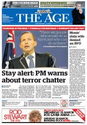The Age (Australia) Newspaper Front Page for 24 December 2014