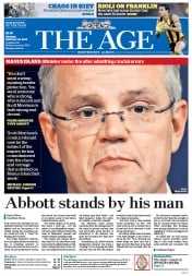 The Age (Australia) Newspaper Front Page for 24 February 2014
