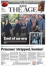 The Age (Australia) Newspaper Front Page for 24 May 2016