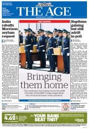 The Age (Australia) Newspaper Front Page for 24 July 2014
