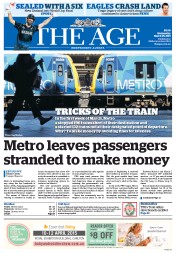The Age (Australia) Newspaper Front Page for 25 March 2015