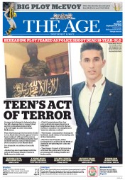 The Age (Australia) Newspaper Front Page for 25 September 2014