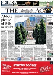 The Age (Australia) Newspaper Front Page for 26 December 2012