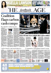 The Age (Australia) Newspaper Front Page for 26 February 2013