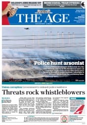 The Age (Australia) Newspaper Front Page for 26 February 2014