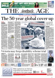 The Age (Australia) Newspaper Front Page for 26 July 2012