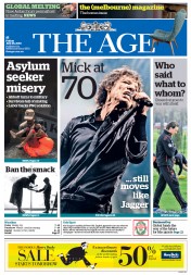 The Age (Australia) Newspaper Front Page for 26 July 2013