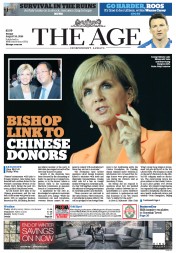 The Age (Australia) Newspaper Front Page for 26 August 2016