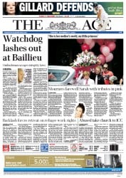 The Age (Australia) Newspaper Front Page for 27 November 2012