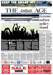 The Age (Australia) Newspaper Front Page for 27 December 2012