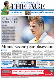 The Age (Australia) Newspaper Front Page for 27 December 2014