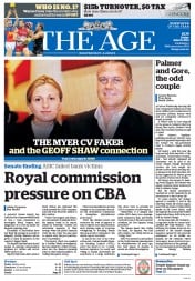 The Age (Australia) Newspaper Front Page for 27 June 2014