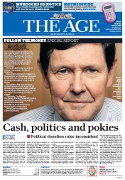 The Age (Australia) Newspaper Front Page for 27 July 2015