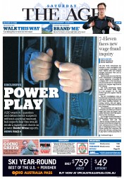The Age (Australia) Newspaper Front Page for 27 August 2016