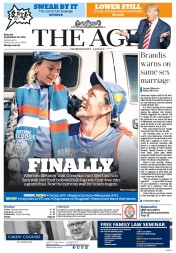 The Age (Australia) Newspaper Front Page for 27 September 2016