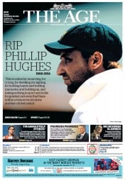 The Age (Australia) Newspaper Front Page for 28 November 2014