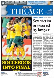 The Age (Australia) Newspaper Front Page for 28 January 2015