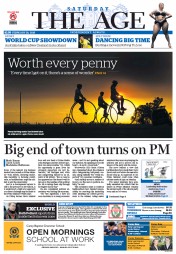 The Age (Australia) Newspaper Front Page for 28 February 2015