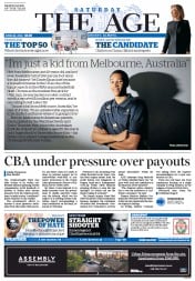 The Age (Australia) Newspaper Front Page for 28 June 2014