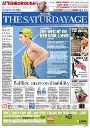 The Age (Australia) Newspaper Front Page for 28 July 2012