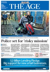 The Age (Australia) Newspaper Front Page for 28 July 2014