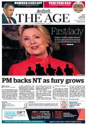 The Age (Australia) Newspaper Front Page for 28 July 2016