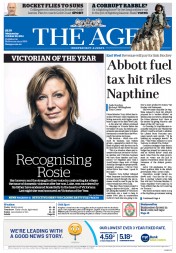 The Age (Australia) Newspaper Front Page for 29 October 2014