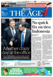 The Age (Australia) Newspaper Front Page for 29 November 2013