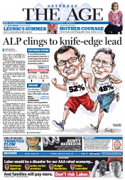 The Age (Australia) Newspaper Front Page for 29 November 2014