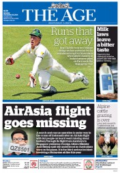 The Age (Australia) Newspaper Front Page for 29 December 2014