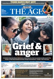 The Age (Australia) Newspaper Front Page for 29 April 2015