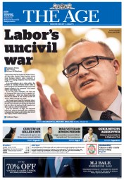 The Age (Australia) Newspaper Front Page for 29 July 2015