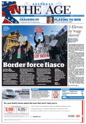 The Age (Australia) Newspaper Front Page for 29 August 2015
