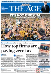 The Age (Australia) Newspaper Front Page for 29 September 2014
