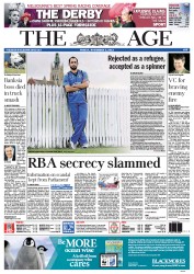 The Age (Australia) Newspaper Front Page for 2 November 2012