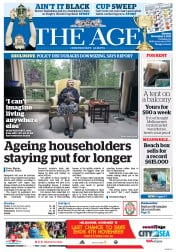 The Age (Australia) Newspaper Front Page for 2 November 2015
