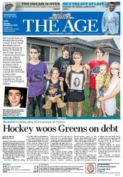 The Age (Australia) Newspaper Front Page for 2 December 2013