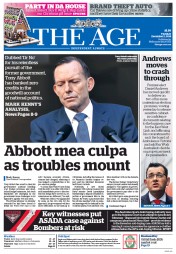 The Age (Australia) Newspaper Front Page for 2 December 2014