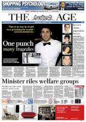 The Age (Australia) Newspaper Front Page for 2 January 2013
