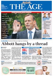 The Age (Australia) Newspaper Front Page for 2 February 2015