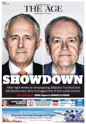The Age (Australia) Newspaper Front Page for 2 July 2016
