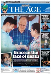 The Age (Australia) Newspaper Front Page for 30 April 2015