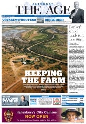The Age (Australia) Newspaper Front Page for 30 April 2016