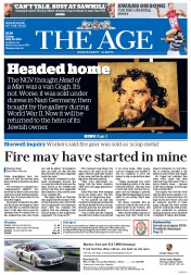 The Age (Australia) Newspaper Front Page for 30 May 2014