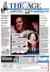 The Age (Australia) Newspaper Front Page for 30 May 2015