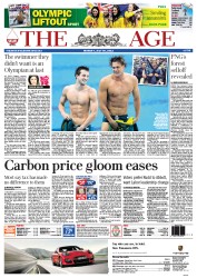 The Age (Australia) Newspaper Front Page for 30 July 2012