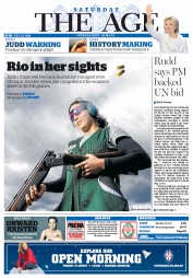 The Age (Australia) Newspaper Front Page for 30 July 2016