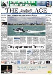 The Age (Australia) Newspaper Front Page for 31 December 2012
