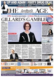 The Age (Australia) Newspaper Front Page for 31 January 2013
